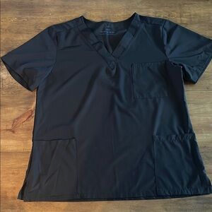 Mar Scrubs Black V-Neck Top